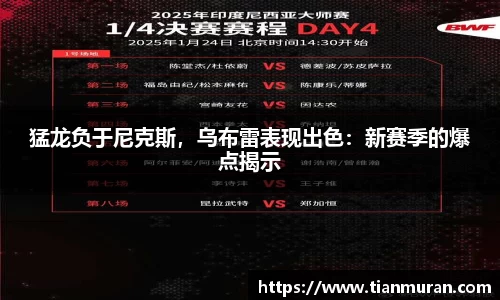 猛龙负于尼克斯，乌布雷表现出色：新赛季的爆点揭示