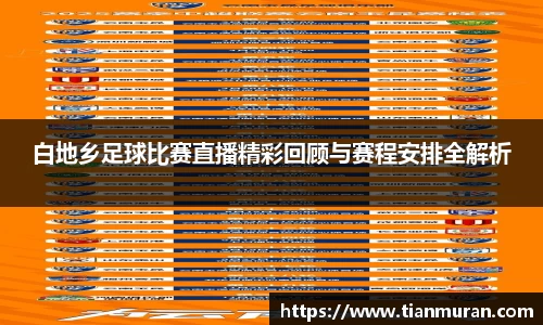 白地乡足球比赛直播精彩回顾与赛程安排全解析