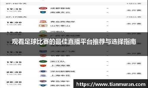 观看足球比赛的最佳直播平台推荐与选择指南
