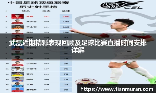 武磊近期精彩表现回顾及足球比赛直播时间安排详解