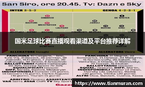 国米足球比赛直播观看渠道及平台推荐详解