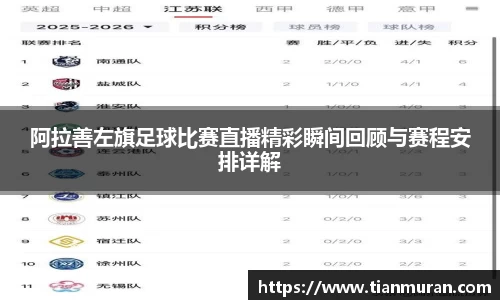 阿拉善左旗足球比赛直播精彩瞬间回顾与赛程安排详解