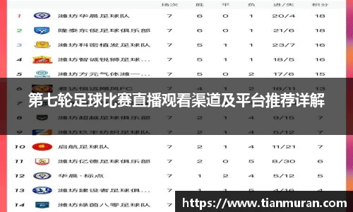 第七轮足球比赛直播观看渠道及平台推荐详解